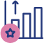 Graphique avec une étoile en avant