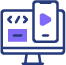 Icône de développement web violette