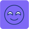 Sourire joyeux et chaleureux.