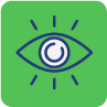 Symbole d'œil sur fond vert