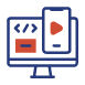Icône de développement web sur fond rouge